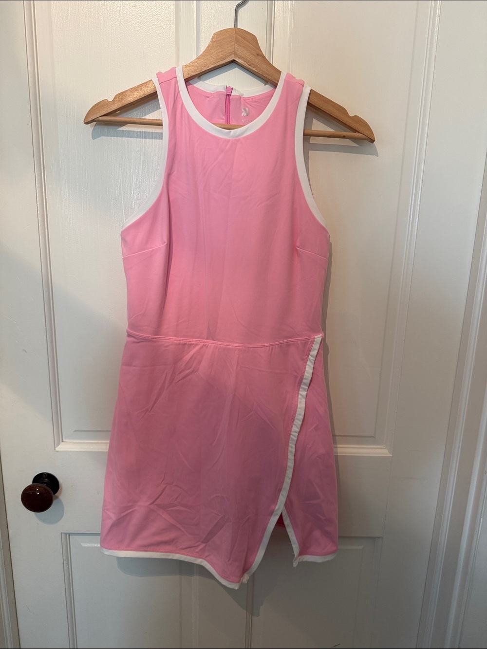 all in motion Pink Sleeveless Athletic A-Line Skort Dress with White Trim